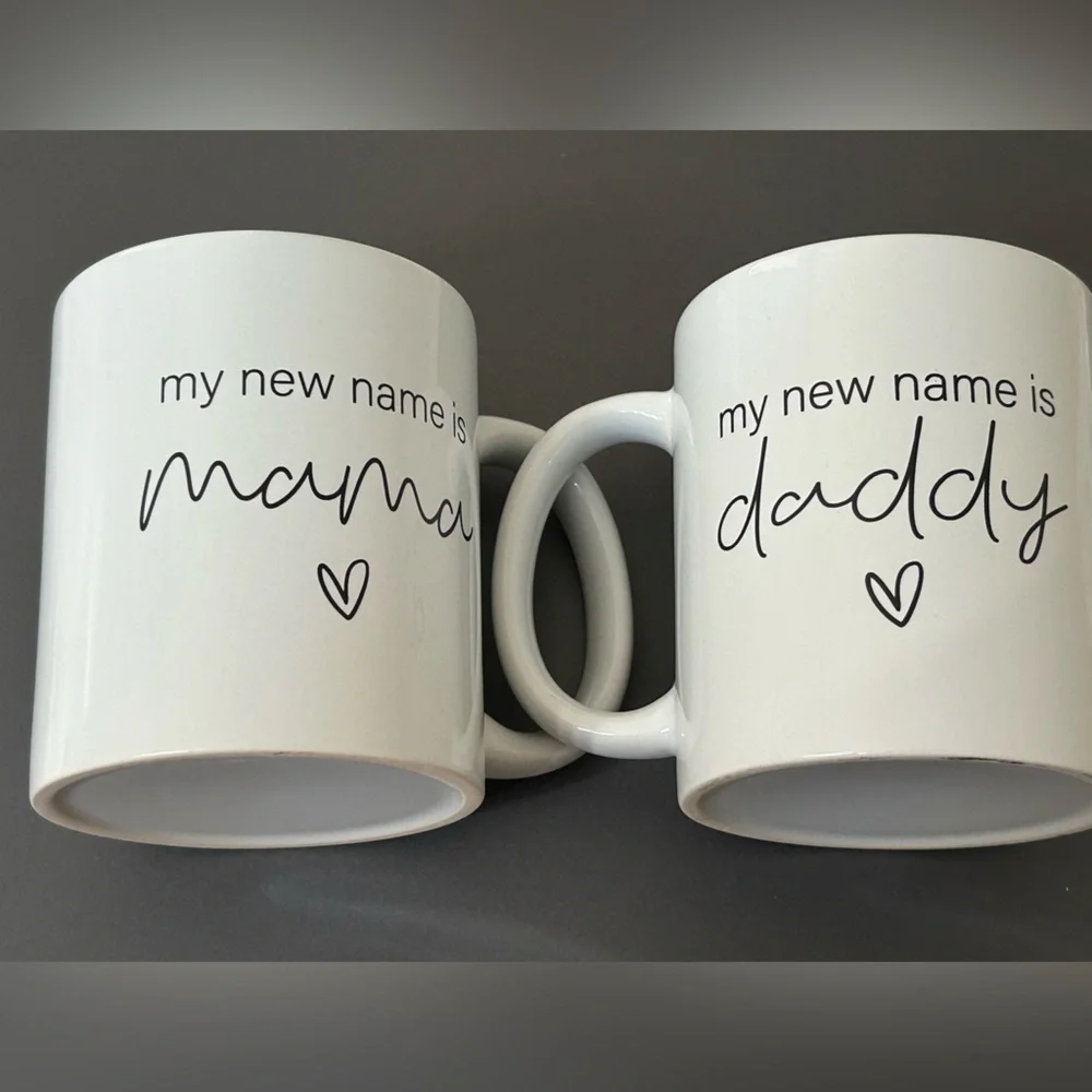 New Parents Mama AND Daddy Coffee Mug Set - New Parents Gift  - BRAND NEW